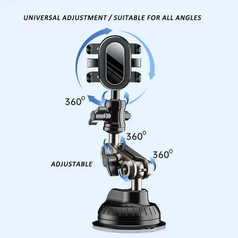 Car Phone Mount Video Recording Universal Magic Arm Suction Car Phone Holder Mount Windshield Window Glass Vlog Shooting - KIMLUD