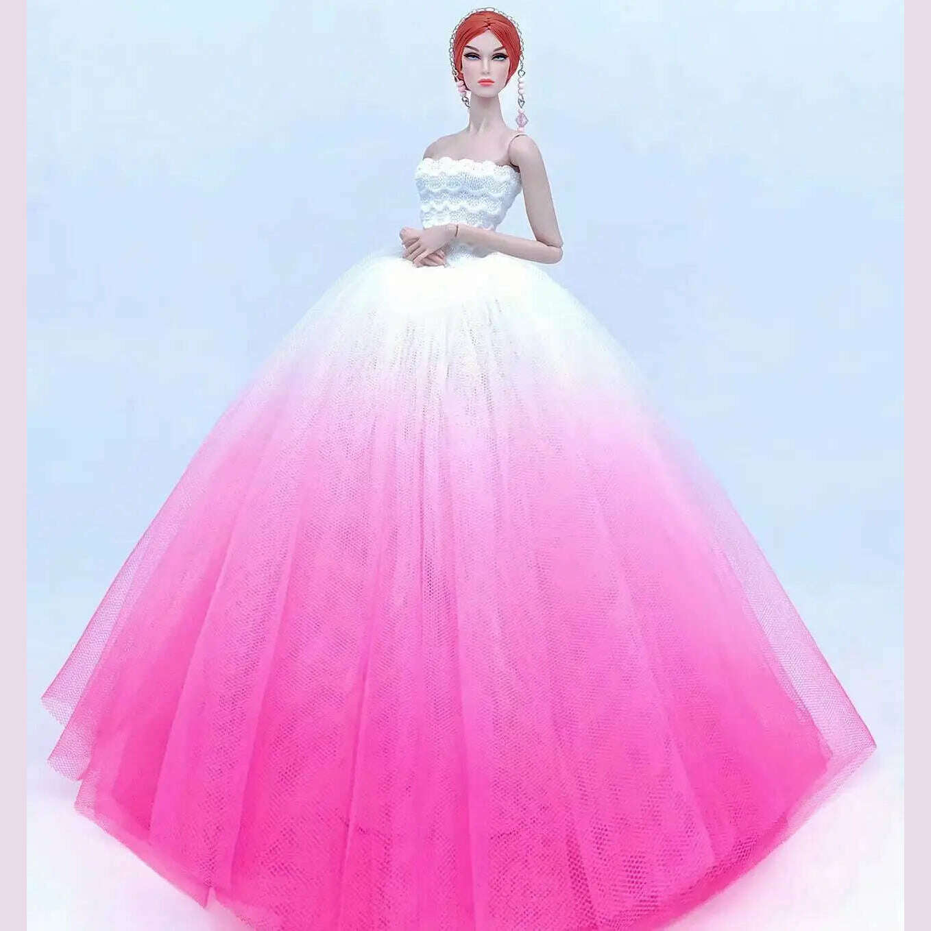 case for barbie doll clothes Princess dress trailing wedding bride marriage dress for barbie accessories toys house ornaments - KIMLUD