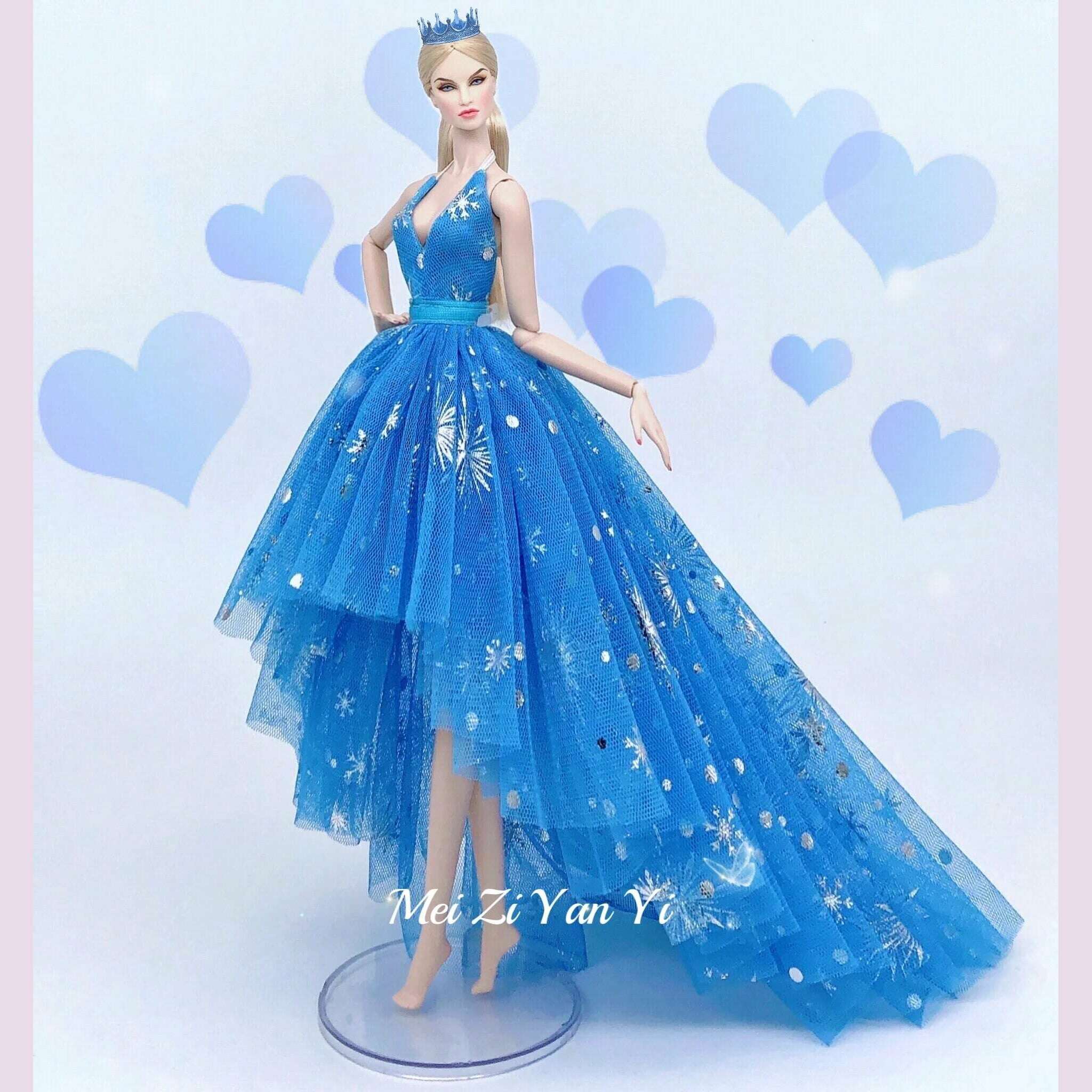 KIMLUD, case for barbie doll clothes Princess dress trailing wedding bride marriage dress for barbie accessories toys house ornaments, see chart18, KIMLUD APPAREL - Womens Clothes