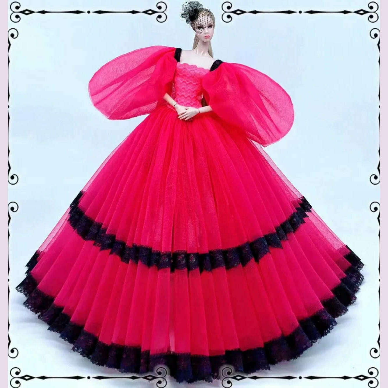 case for barbie doll clothes Princess dress trailing wedding bride marriage dress for barbie accessories toys house ornaments - KIMLUD