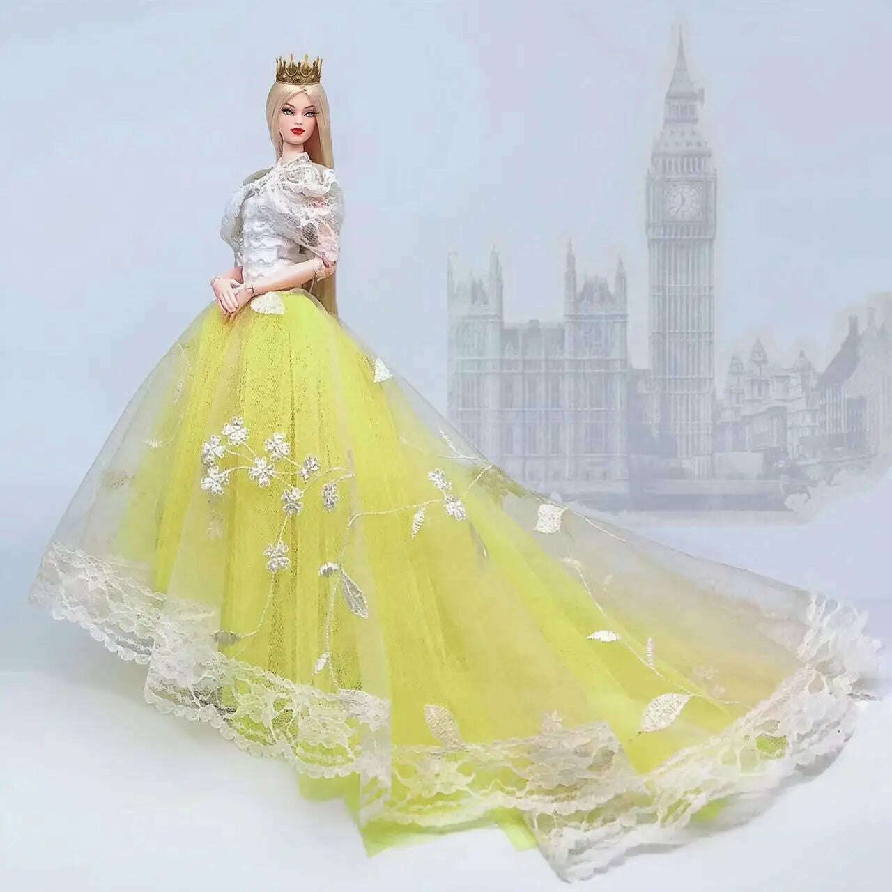 case for barbie doll clothes Princess dress trailing wedding bride marriage dress for barbie accessories toys house ornaments - KIMLUD