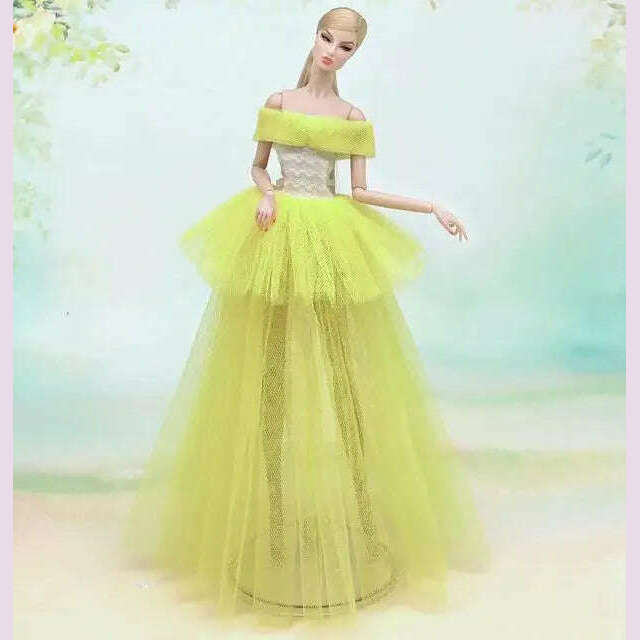 case for barbie doll clothes Princess dress trailing wedding bride marriage dress for barbie accessories toys house ornaments - KIMLUD