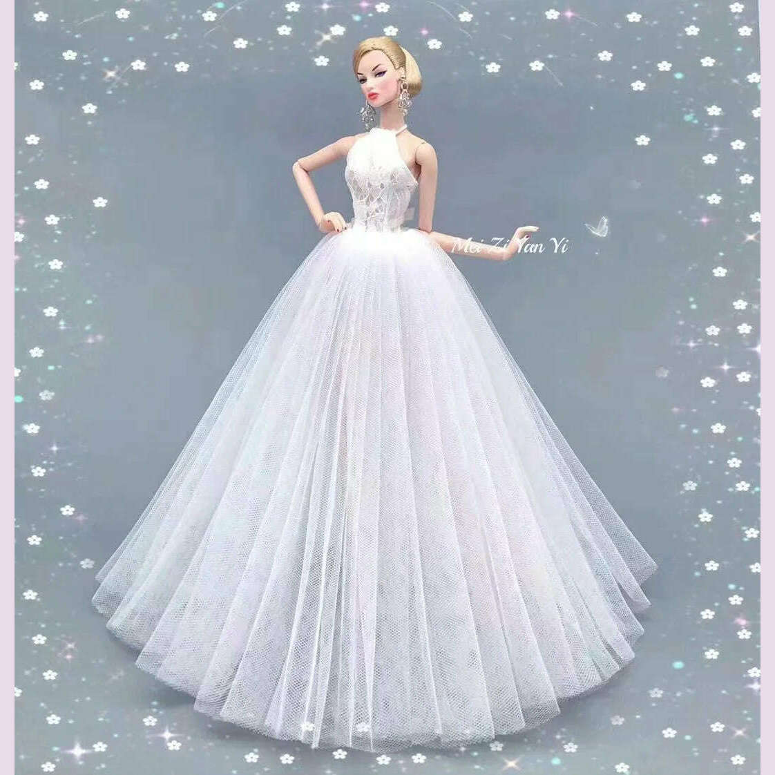 case for barbie doll clothes Princess dress trailing wedding bride marriage dress for barbie accessories toys house ornaments - KIMLUD