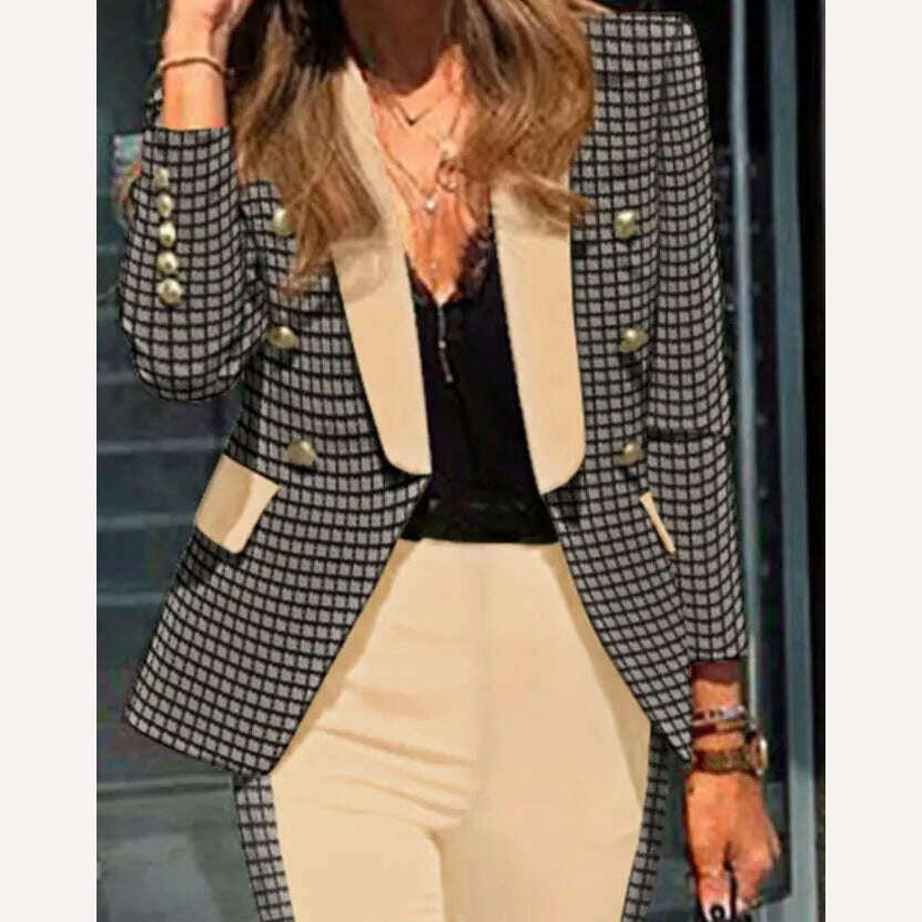 Casual Open Front Blazers Sets Red Pencil Pants Set Long Sleeve Work Office Jacket Blazer Suit Two Piece Office Lady Outfits - KIMLUD