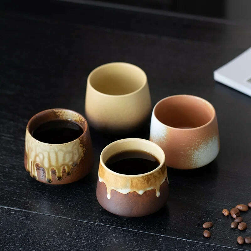 KIMLUD, Ceramic Cup Vintage Coarse Pottery Coffee Cup Porcelain Personal Single Pottery Tea Cups Drinkware Wine Mug Water Mugs, KIMLUD Womens Clothes