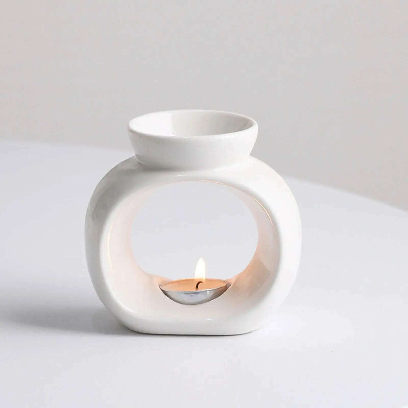 KIMLUD, Ceramic Essential Oil Burner Fragrance Warmer Candle Holder Crafts Aroma Oil, KIMLUD Womens Clothes