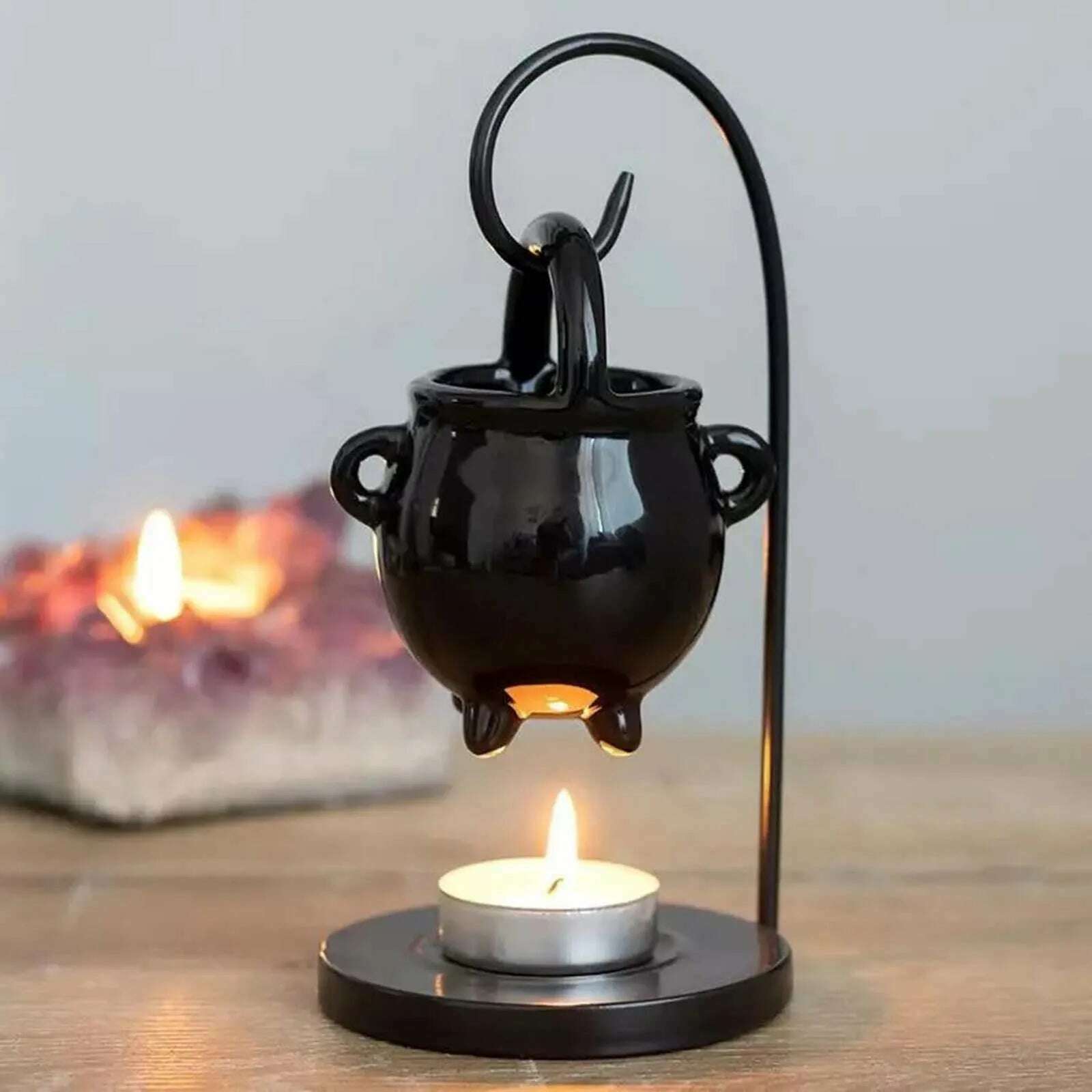 Ceramic Essential Oil Burner Melt Gift Furnace Warmer Tealight Candles Holder Diffuser for Living Room Housewarming Home Decor - KIMLUD