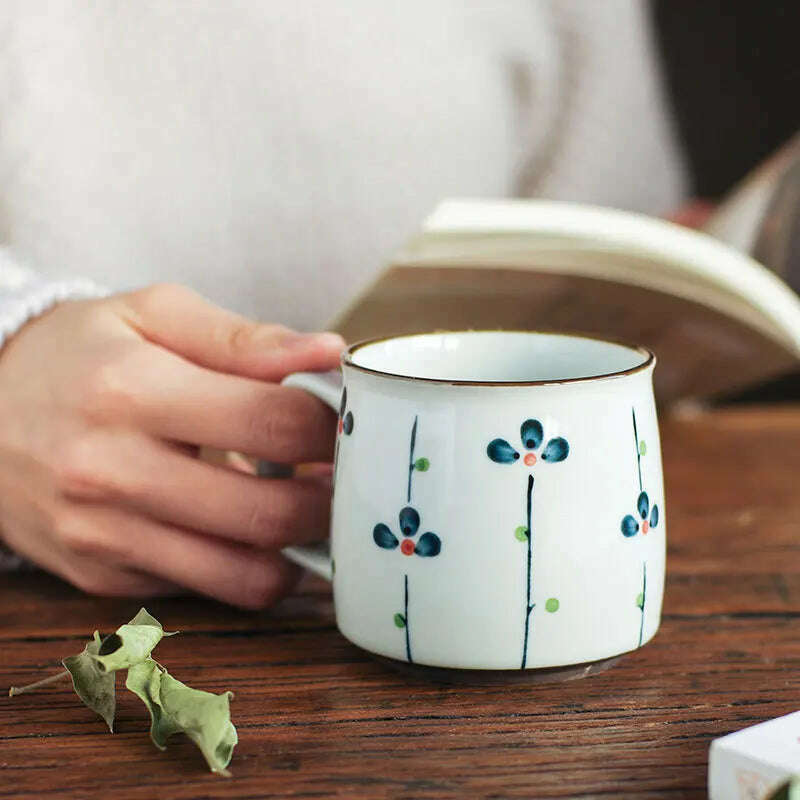 KIMLUD, Ceramic Mug Japanese Style Hand-painted Tea Mugs Home Drinking Cup Coffee Mug TeaCup Office Water Cup Kitchen Drinking Tool, KIMLUD Womens Clothes