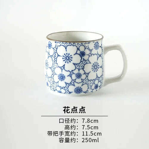KIMLUD, Ceramic Mug Japanese Style Hand-painted Tea Mugs Home Drinking Cup Coffee Mug TeaCup Office Water Cup Kitchen Drinking Tool, C / 250ml, KIMLUD Womens Clothes