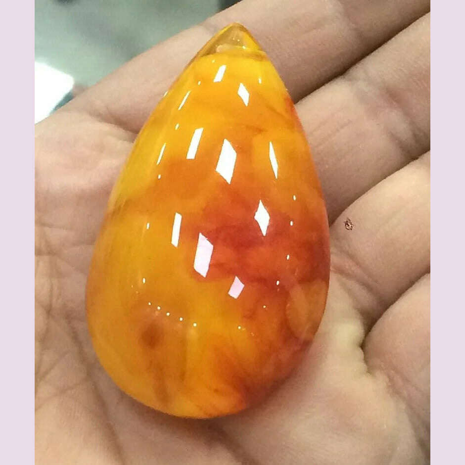 KIMLUD, Certificate Natural Mexican Amber Beeswax  Water Drop Pendant 35*60*25mm, KIMLUD Womens Clothes