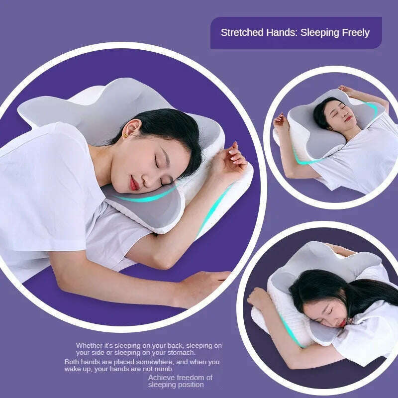 Cervical Neck Pillow Memory Foam Sleeping Pillows Ergonomic Orthopedic Neck Support Contour For Side Back Stomach Sleepers - KIMLUD