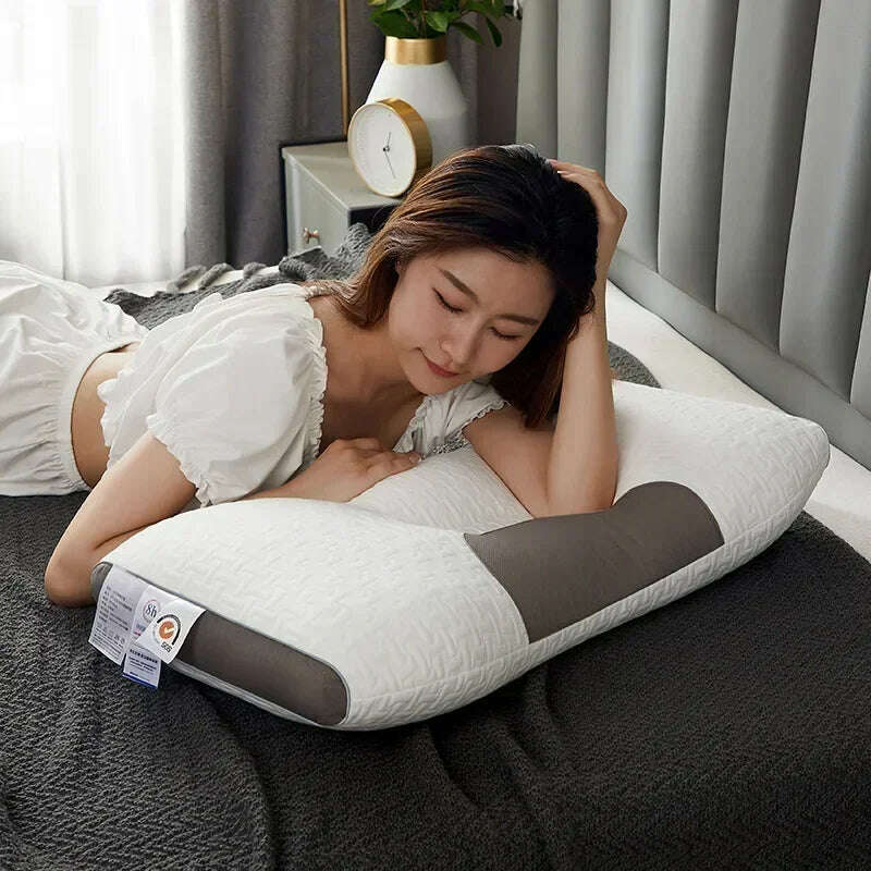 KIMLUD, Cervical Orthopedic Neck Pillow Help Sleep And Protect The Pillow Neck Household Soybean Fiber SPA Massage Pillow For Sleeping, KIMLUD Womens Clothes