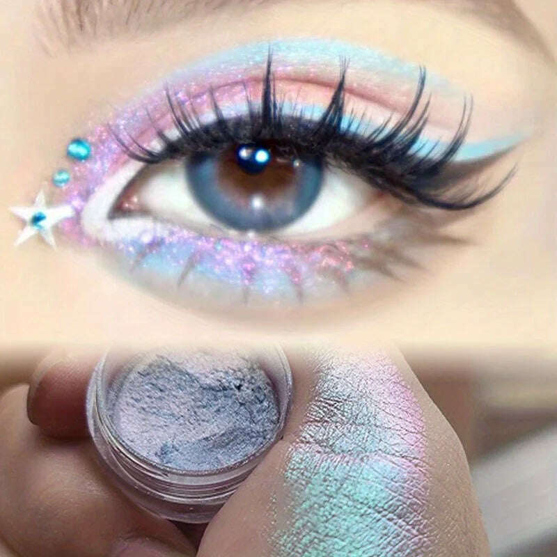 Chameleon Glitter Eyeshadow Pearly Shimmer For Brightening Contouring, Metallic Gradient Colors Easy Lazy Eye Makeup Festivals - KIMLUD