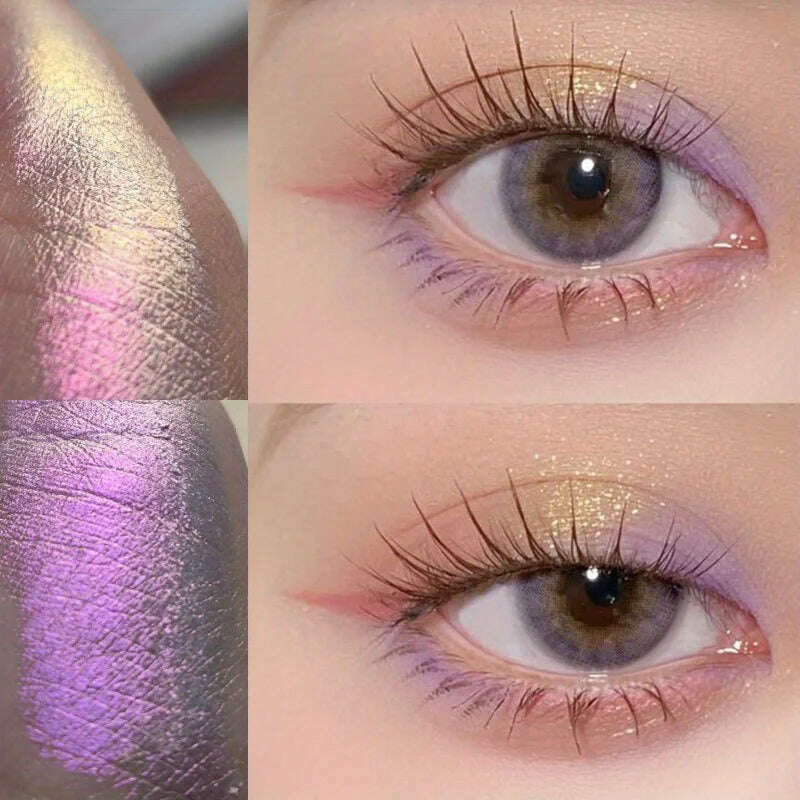 Chameleon Glitter Eyeshadow Pearly Shimmer For Brightening Contouring, Metallic Gradient Colors Easy Lazy Eye Makeup Festivals - KIMLUD