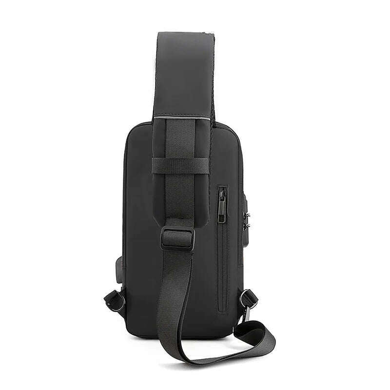 Chest Bag for Men Crossbody Bag Waterproof USB Shoulder Bag Anti-Theft Travel Messenger Chest Sling Pack Fashion Luxury Designer - KIMLUD