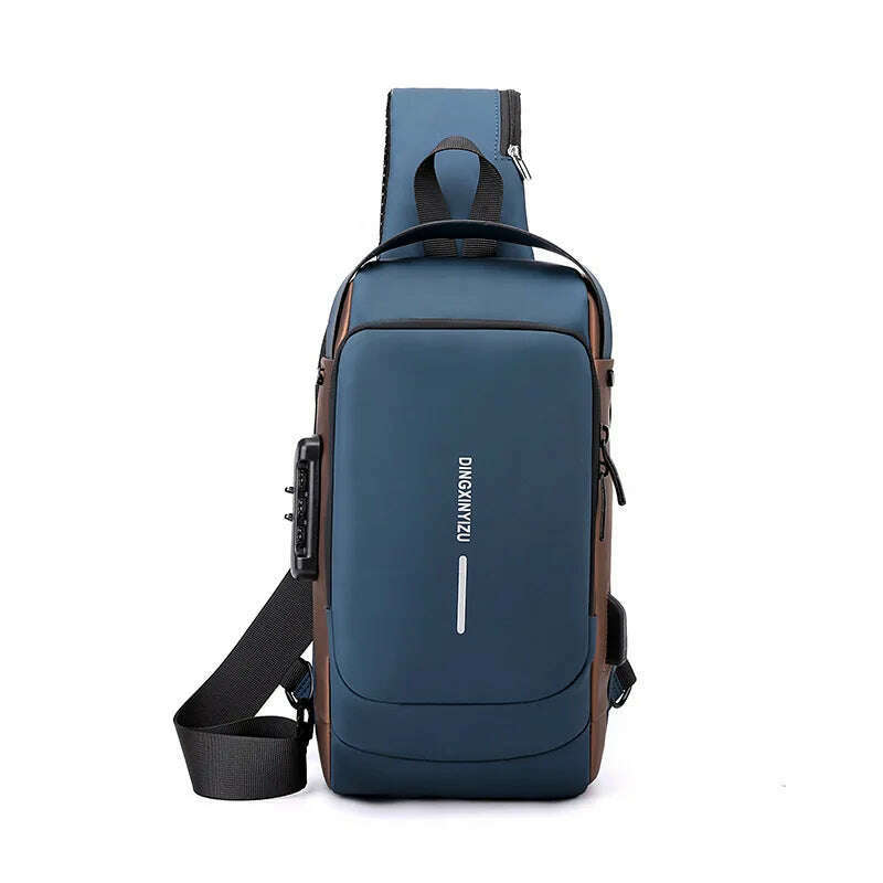 Chest Bag for Men Crossbody Bag Waterproof USB Shoulder Bag Anti-Theft Travel Messenger Chest Sling Pack Fashion Luxury Designer - KIMLUD