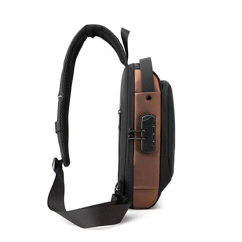 Chest Bag for Men Crossbody Bag Waterproof USB Shoulder Bag Anti-Theft Travel Messenger Chest Sling Pack Fashion Luxury Designer - KIMLUD