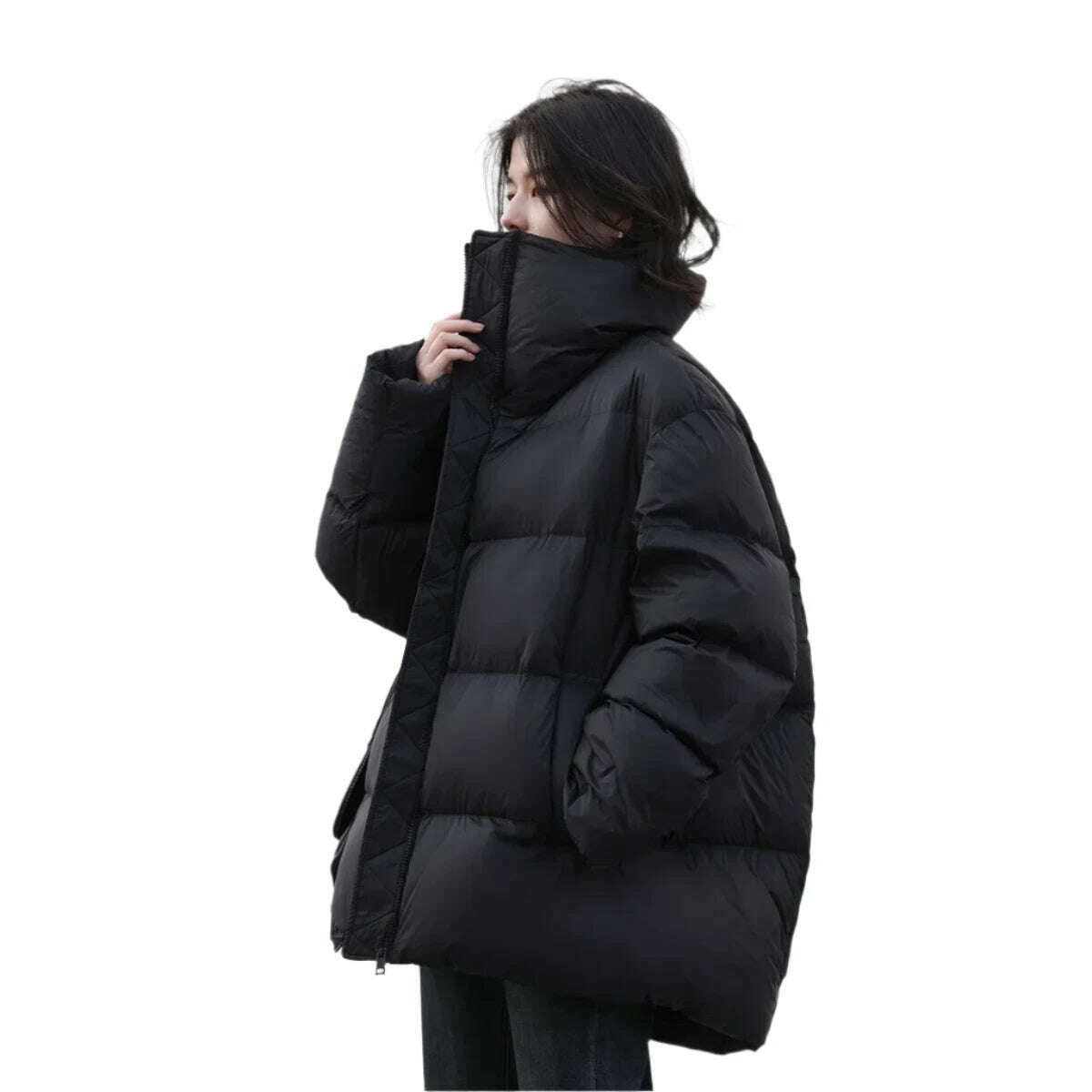 CHIC VEN Women Down Coats Long Sleeve New Soft Solid Lightweight Bread Down Jacket Female Warm Coat Lapel Outerwear Winter 2023 - KIMLUD