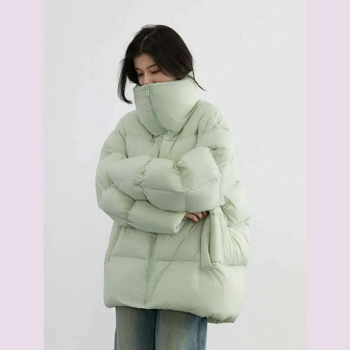 CHIC VEN Women Down Coats Long Sleeve New Soft Solid Lightweight Bread Down Jacket Female Warm Coat Lapel Outerwear Winter 2023 - KIMLUD