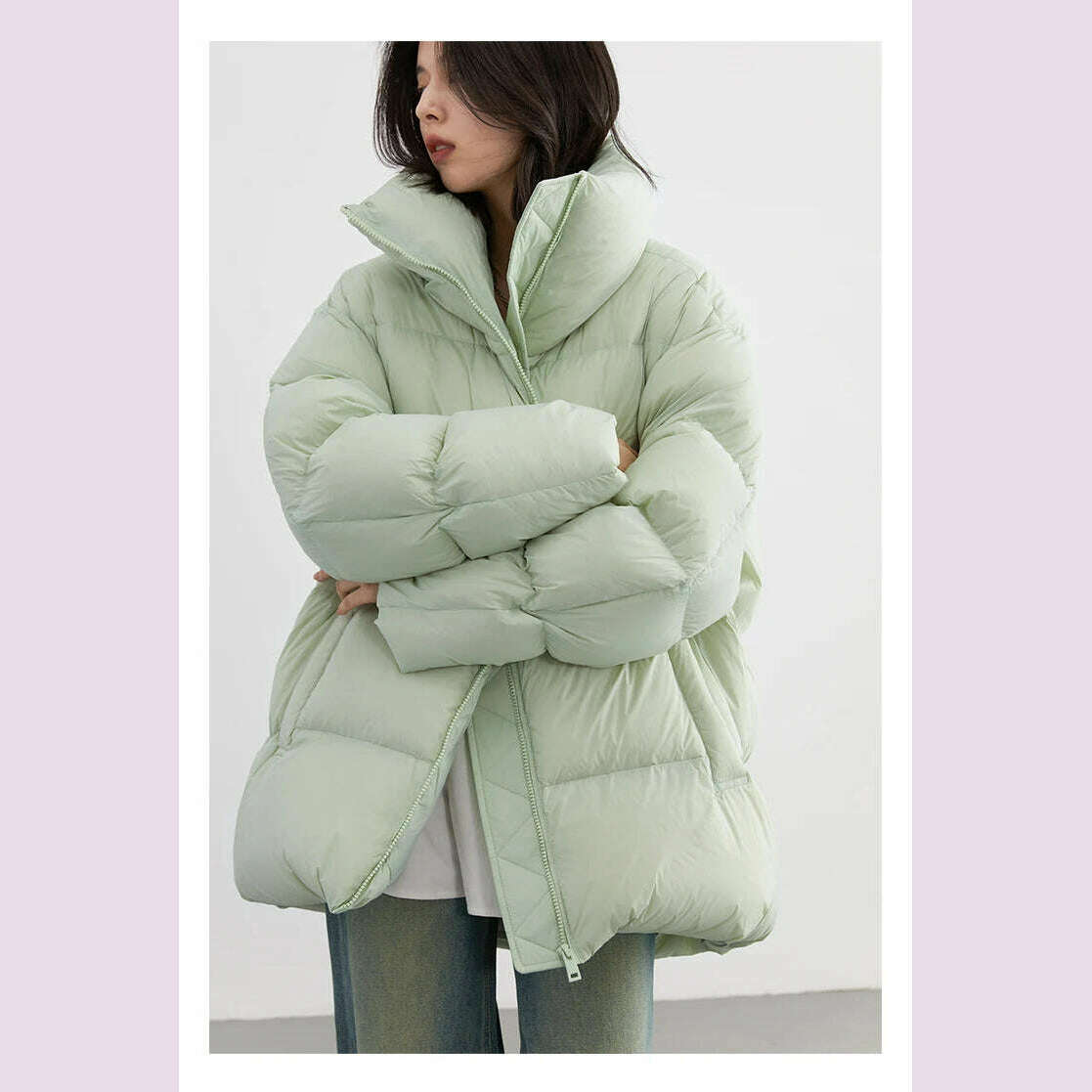 CHIC VEN Women Down Coats Long Sleeve New Soft Solid Lightweight Bread Down Jacket Female Warm Coat Lapel Outerwear Winter 2023 - KIMLUD