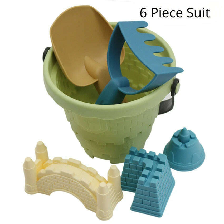 KIMLUD, Children's Castle Sand Digging Sets Sand Scoop Summer Toy Beach Toys Sand Box for Kids Outdoor Baby Educational Interactive Gift, Green Castle, KIMLUD Womens Clothes