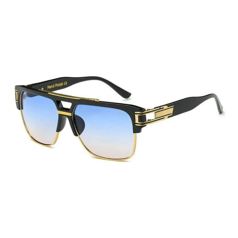 KIMLUD, Classic Luxury Men Sunglasses Glamour Fashion Brand Sun Glasses For Women Mirrored Retro Vintage Square Designer Shades, C07 / MERCELYN, KIMLUD Womens Clothes