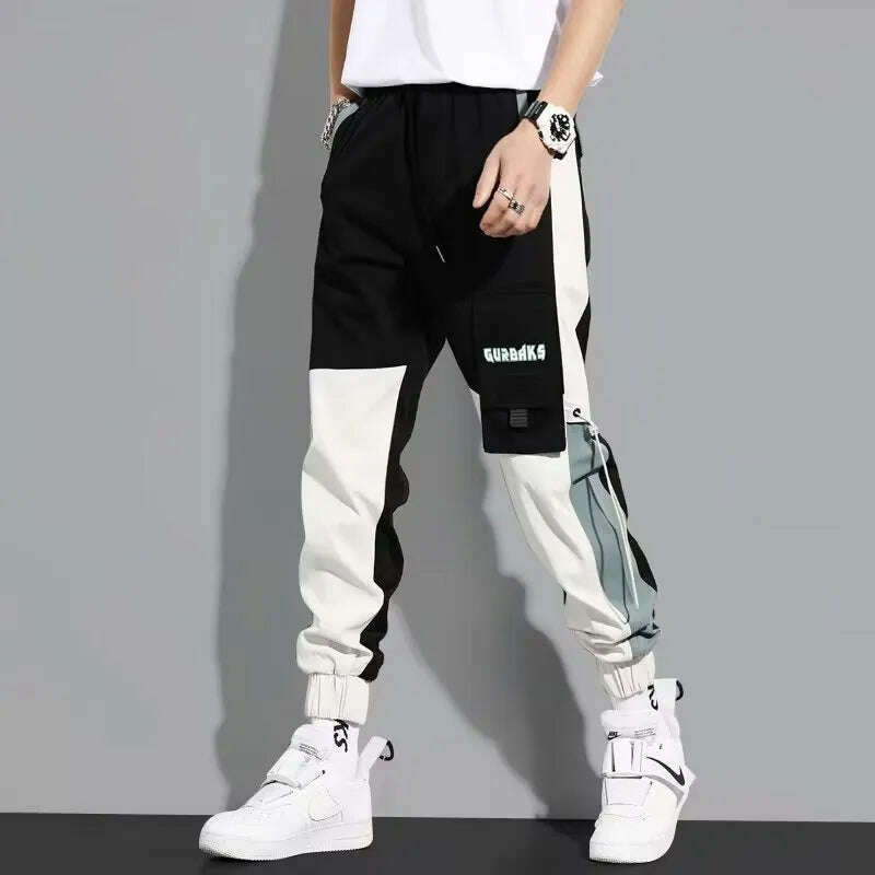 KIMLUD, Classic Streetwear Casual Men Ribbons Harem Jogging Pants Male Slim Fit Spring Cargo Pants Multi-Pockets Women Trousers Jo, KIMLUD Womens Clothes