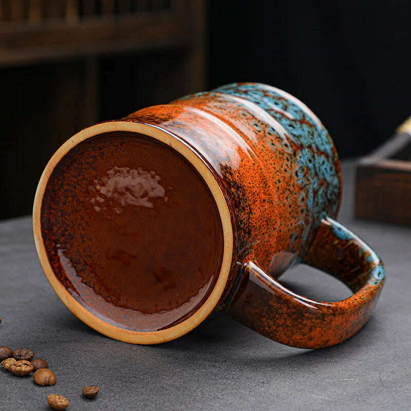 Colorful Large Coffee Mugs 500-600ml Ceramic Barrel Beer Cups - KIMLUD