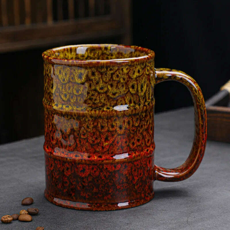 Colorful Large Coffee Mugs 500-600ml Ceramic Barrel Beer Cups - KIMLUD