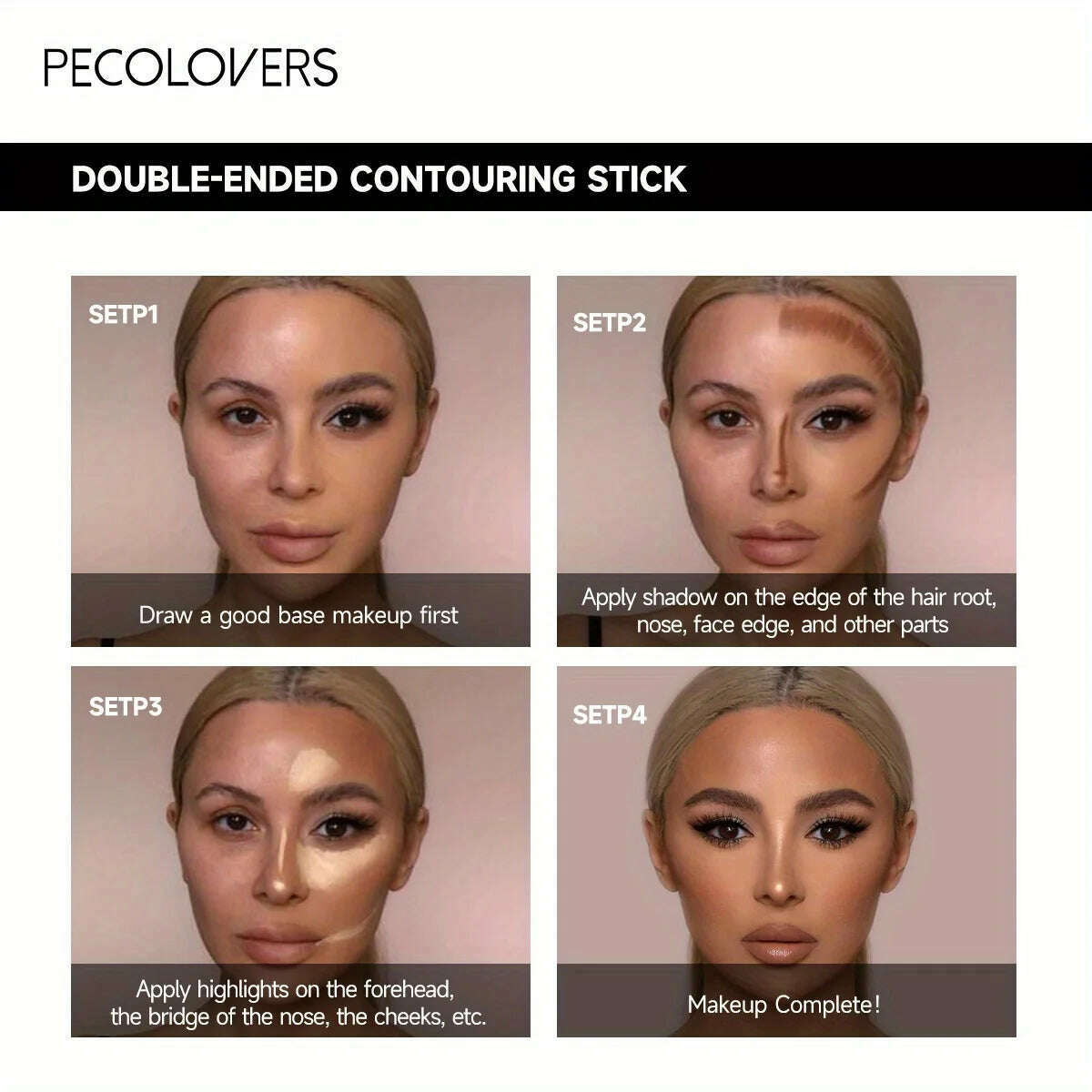 Contouring Stick with Double-headed Concealer Highlighter for Three-dimensional Nose Bridge Shadow V Face High Nose Bridge - KIMLUD