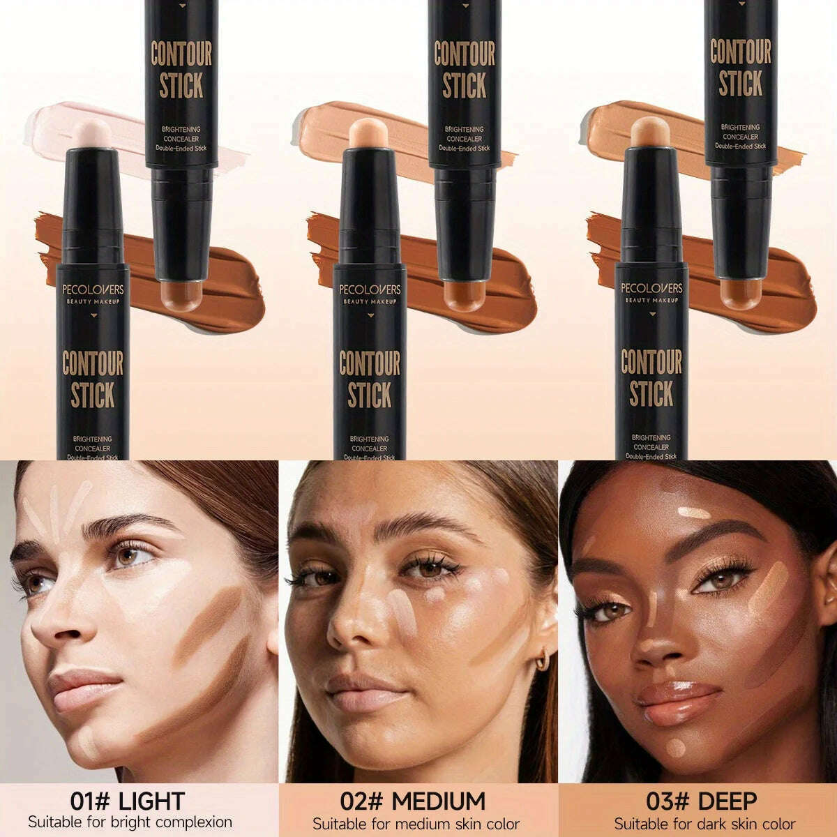 Contouring Stick with Double-headed Concealer Highlighter for Three-dimensional Nose Bridge Shadow V Face High Nose Bridge - KIMLUD