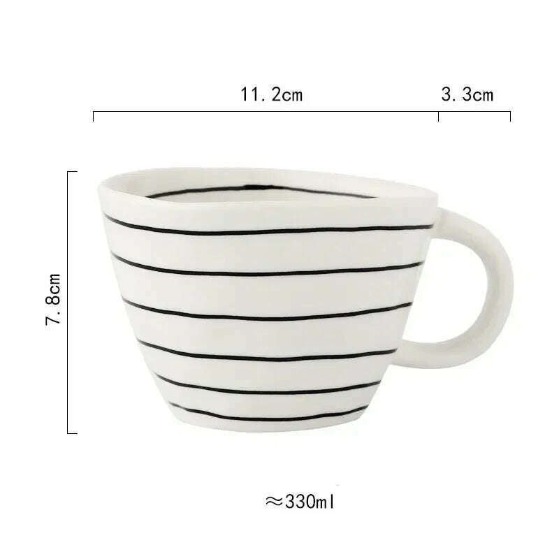 KIMLUD, Creative American Style Ceramic Mugs Coffee Cups Afternoon Tea Golden Stroke Geometry Irregular Coffee Cup Italian Espresso Mug, Style13 / 350-100ml, KIMLUD APPAREL - Womens Clothes