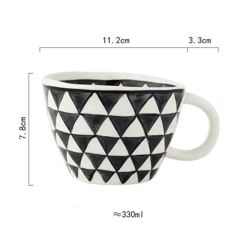 KIMLUD, Creative American Style Ceramic Mugs Coffee Cups Afternoon Tea Golden Stroke Geometry Irregular Coffee Cup Italian Espresso Mug, Style17 / 350-100ml, KIMLUD APPAREL - Womens Clothes