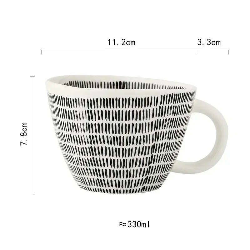 KIMLUD, Creative American Style Ceramic Mugs Coffee Cups Afternoon Tea Golden Stroke Geometry Irregular Coffee Cup Italian Espresso Mug, Style16 / 350-100ml, KIMLUD APPAREL - Womens Clothes