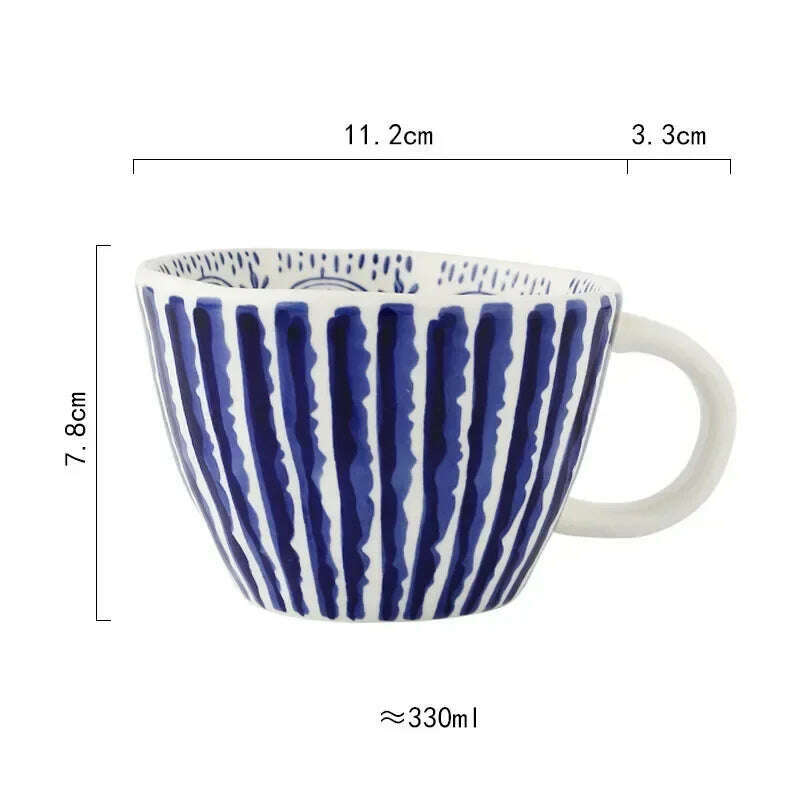 KIMLUD, Creative American Style Ceramic Mugs Coffee Cups Afternoon Tea Golden Stroke Geometry Irregular Coffee Cup Italian Espresso Mug, Style14 / 350-100ml, KIMLUD APPAREL - Womens Clothes