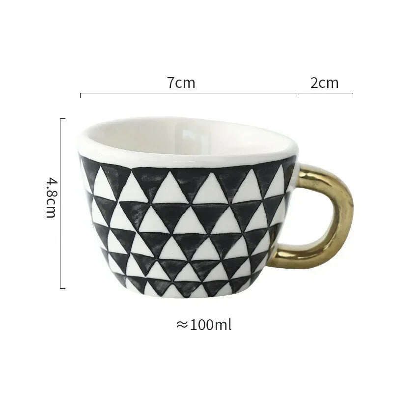 KIMLUD, Creative American Style Ceramic Mugs Coffee Cups Afternoon Tea Golden Stroke Geometry Irregular Coffee Cup Italian Espresso Mug, Style29 / 350-100ml, KIMLUD APPAREL - Womens Clothes