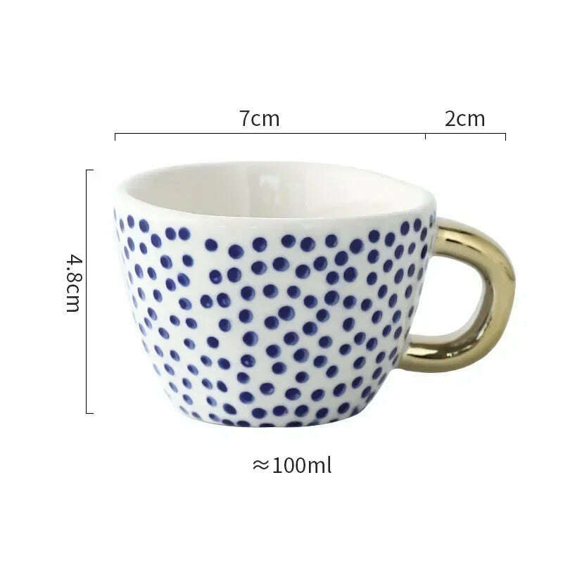 KIMLUD, Creative American Style Ceramic Mugs Coffee Cups Afternoon Tea Golden Stroke Geometry Irregular Coffee Cup Italian Espresso Mug, Style26 / 350-100ml, KIMLUD APPAREL - Womens Clothes