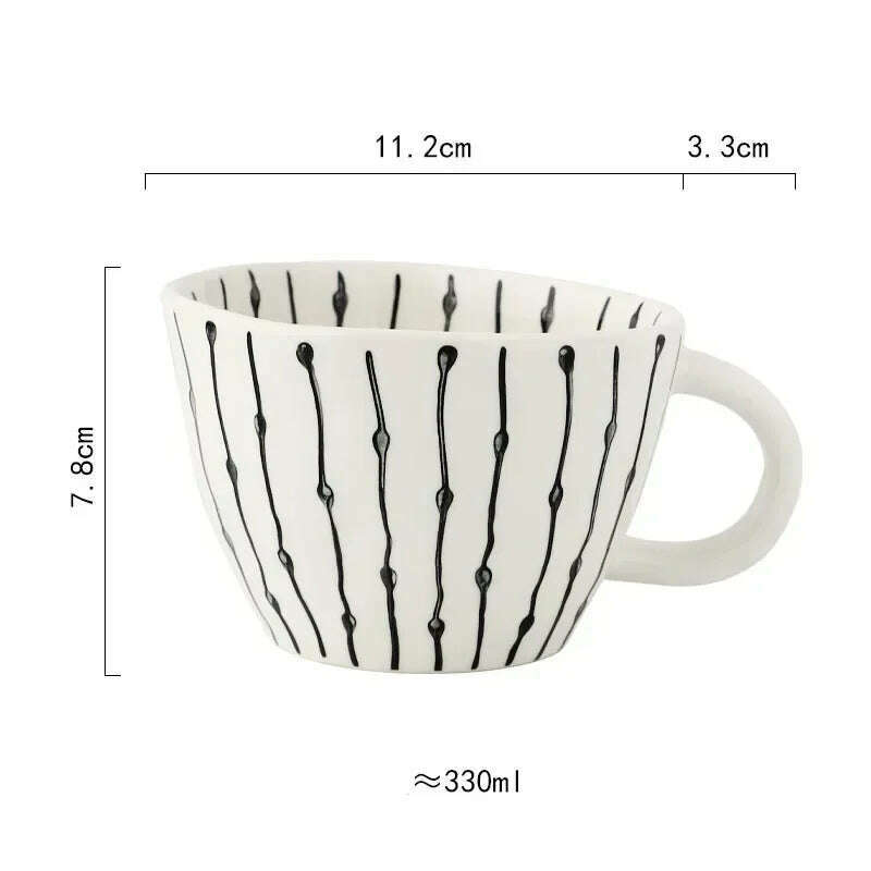 KIMLUD, Creative American Style Ceramic Mugs Coffee Cups Afternoon Tea Golden Stroke Geometry Irregular Coffee Cup Italian Espresso Mug, Style20 / 350-100ml, KIMLUD APPAREL - Womens Clothes