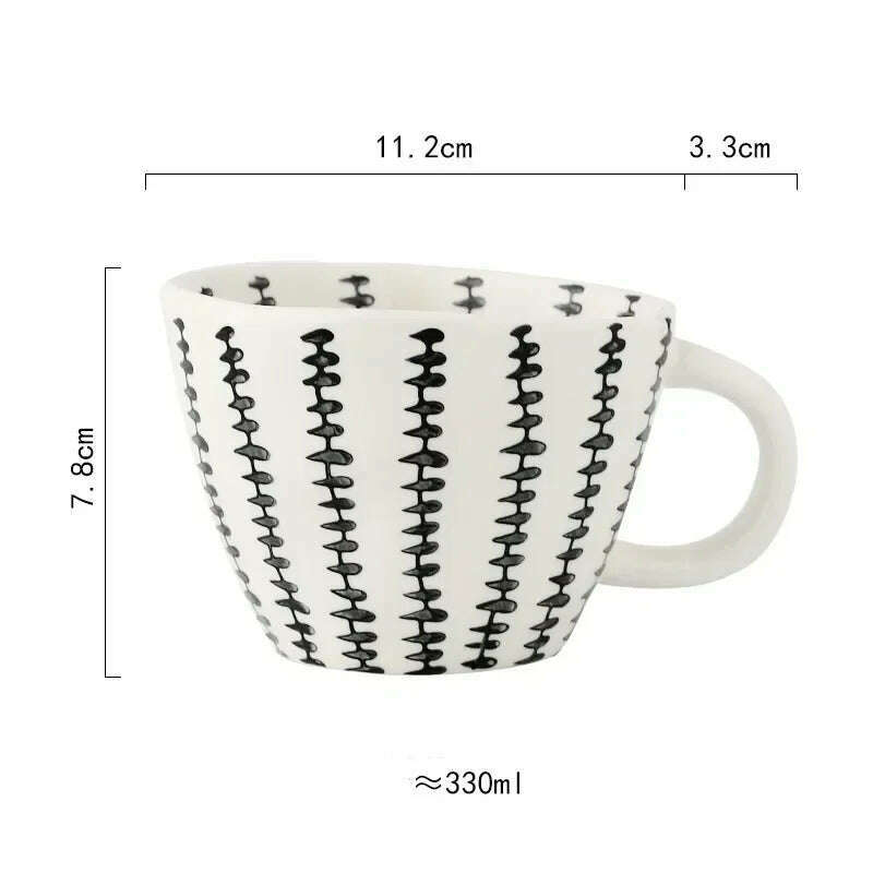 KIMLUD, Creative American Style Ceramic Mugs Coffee Cups Afternoon Tea Golden Stroke Geometry Irregular Coffee Cup Italian Espresso Mug, Style22 / 350-100ml, KIMLUD APPAREL - Womens Clothes