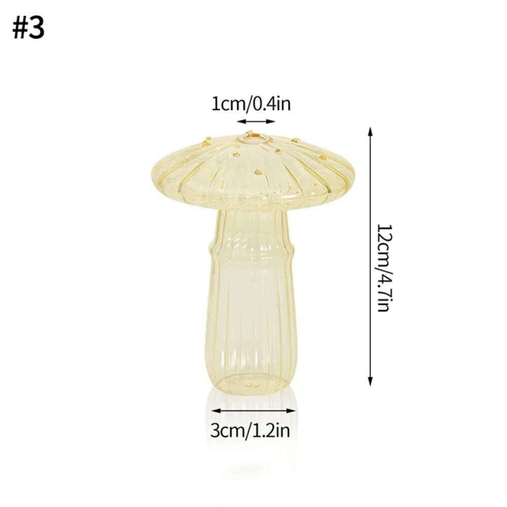 KIMLUD, Creative Mushroom Glass Flower Vase Plant Hydroponic Terrarium Art Plant Table Vase Glass Crafts DIY Room Decor Bottle Ваза, 5, KIMLUD APPAREL - Womens Clothes