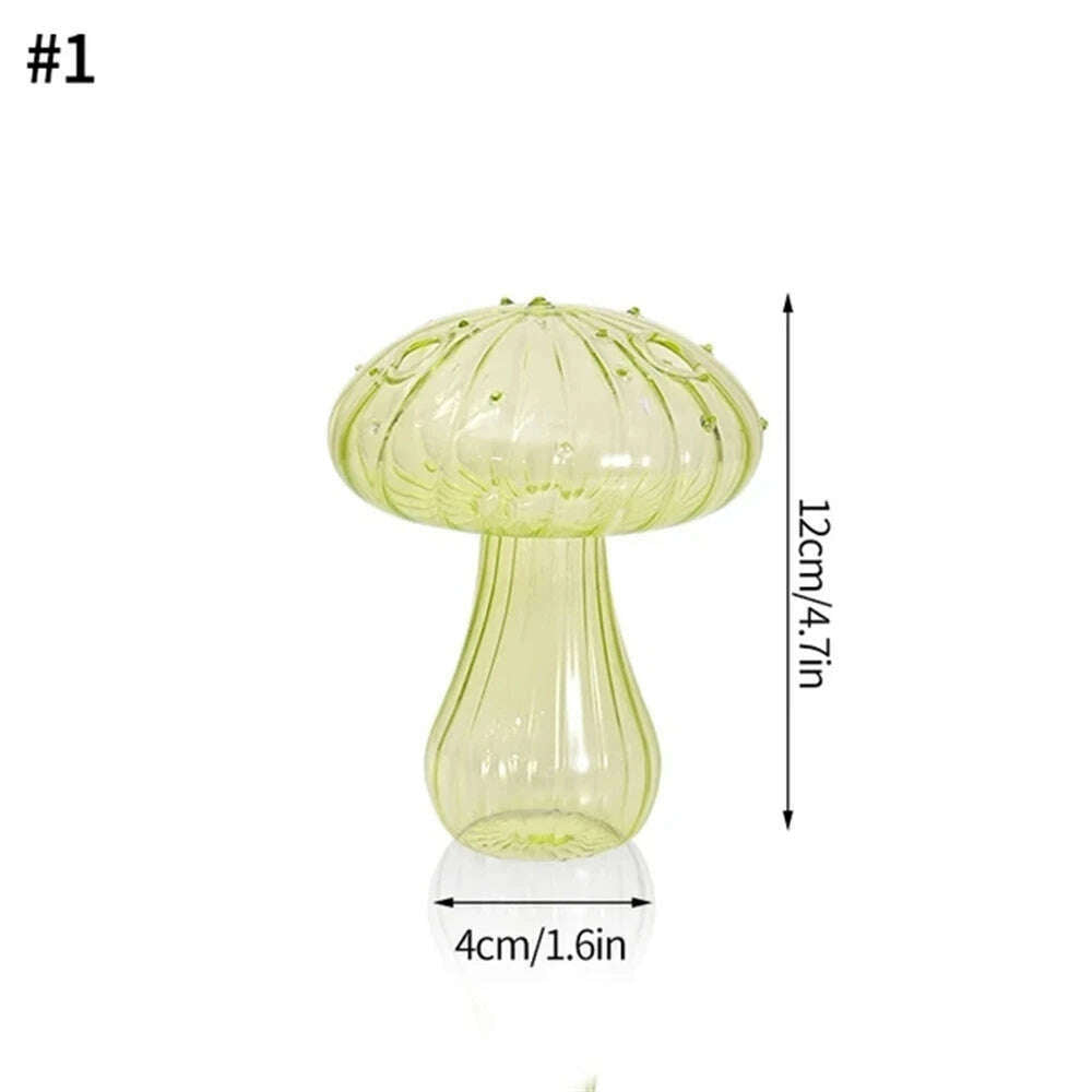 KIMLUD, Creative Mushroom Glass Flower Vase Plant Hydroponic Terrarium Art Plant Table Vase Glass Crafts DIY Room Decor Bottle Ваза, 2, KIMLUD APPAREL - Womens Clothes