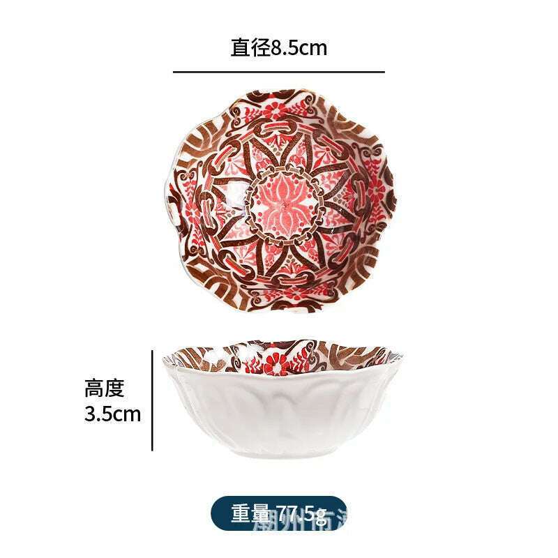 Creative Painted Ceramic Seasoning Small Dish Japanese Dipping Seasoning Dish Snack Bowls Dishes - KIMLUD