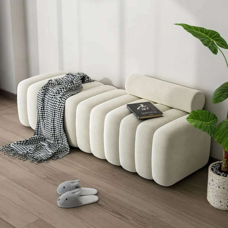 Creative Sofa Stool Light Luxury Shoe Stool Clothing Store Rest Long Bench Living Room Rectangular Sofa Stool Bed End Stool - KIMLUD