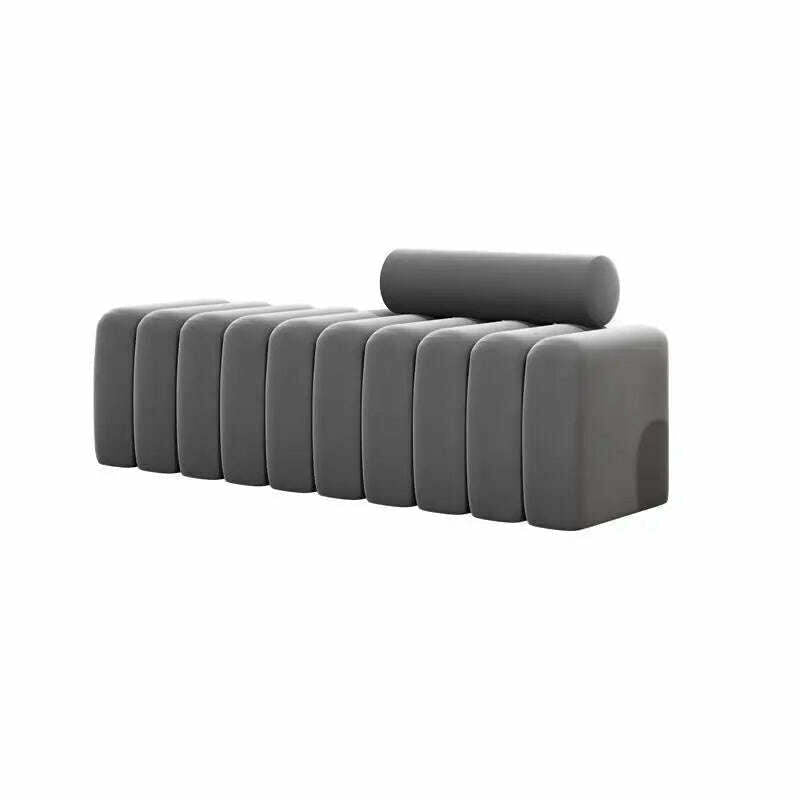 KIMLUD, Creative Sofa Stool Light Luxury Shoe Stool Clothing Store Rest Long Bench Living Room Rectangular Sofa Stool Bed End Stool, Grey 60-40-43cm / China, KIMLUD APPAREL - Womens Clothes