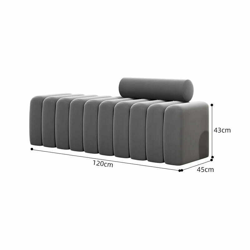 KIMLUD, Creative Sofa Stool Light Luxury Shoe Stool Clothing Store Rest Long Bench Living Room Rectangular Sofa Stool Bed End Stool, gray120-40-43cm / China, KIMLUD APPAREL - Womens Clothes