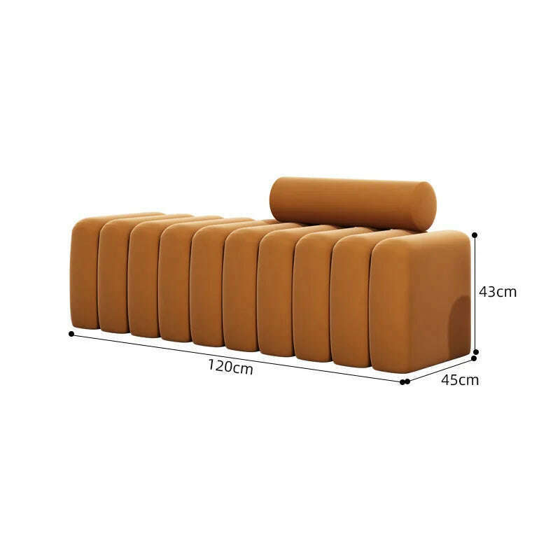 KIMLUD, Creative Sofa Stool Light Luxury Shoe Stool Clothing Store Rest Long Bench Living Room Rectangular Sofa Stool Bed End Stool, Orange 120-40-43cm / China, KIMLUD APPAREL - Womens Clothes