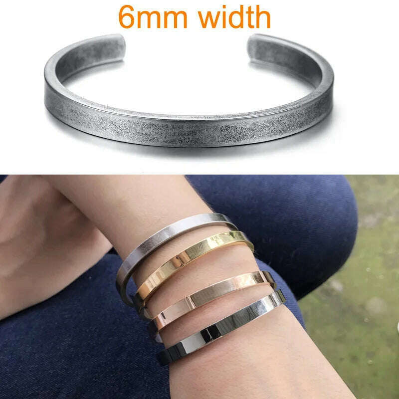 Cuff Bracelet Bangle for Women ,Stainless Steel Openable Bracelet Couple,Charm Handchain Woman ,Stacked Layered Jewelry - KIMLUD