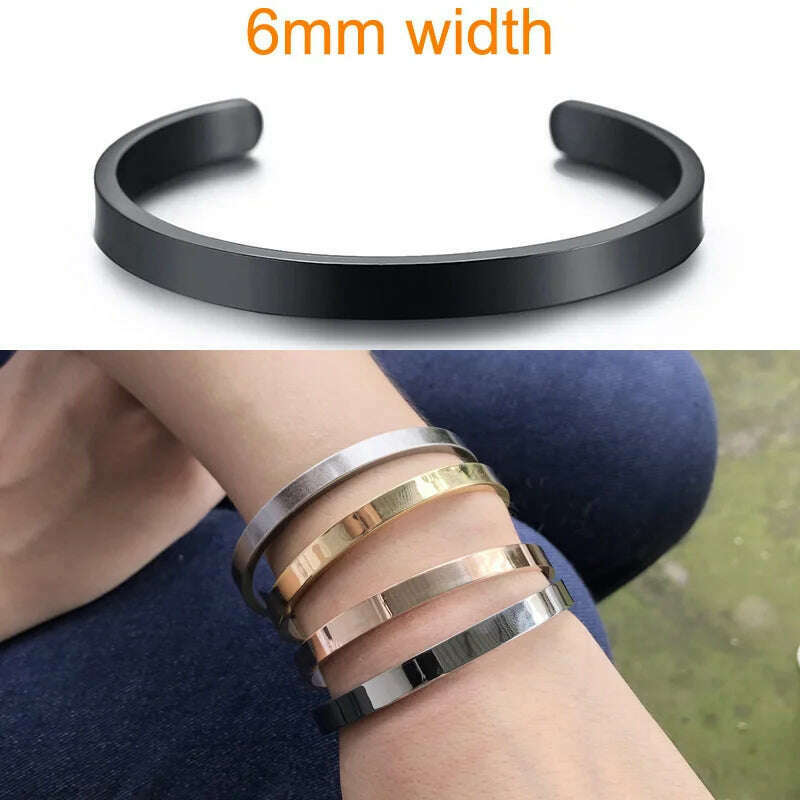 Cuff Bracelet Bangle for Women ,Stainless Steel Openable Bracelet Couple,Charm Handchain Woman ,Stacked Layered Jewelry - KIMLUD