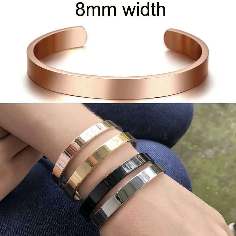 Cuff Bracelet Bangle for Women ,Stainless Steel Openable Bracelet Couple,Charm Handchain Woman ,Stacked Layered Jewelry - KIMLUD