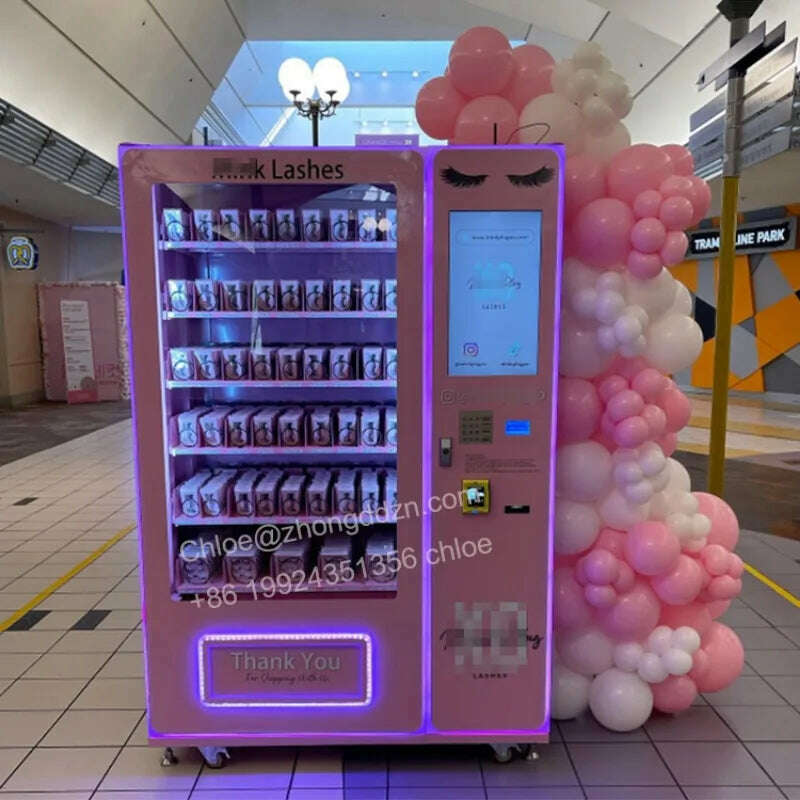 KIMLUD, Custom Lashes Hair Beauty Cosmetic Pink Vending Machine for Mall, KIMLUD Womens Clothes